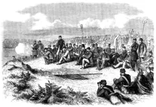 The Wimbledon Prize Meeting: rifle match between the Lords and the Commons, 1862. Creator: Unknown
