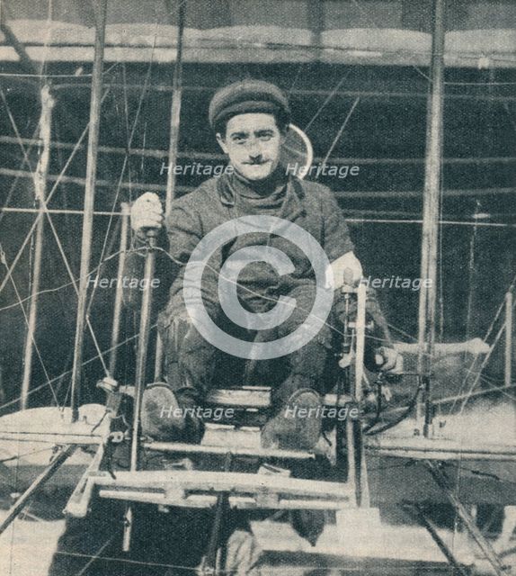 The winner of the £10,000 prize for the flight from London to Manchester, 1910 (c1937). Artist: Unknown.