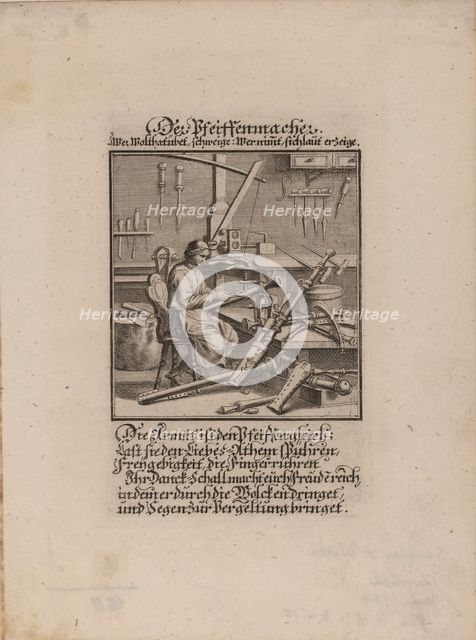 The Wind Instrument Maker. Artist: Weigel, Christoph, the Elder (1654-1725)