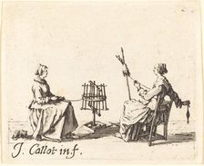 The Winder and the Spinner, c. 1623. Creator: Jacques Callot