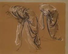 The Wine of Circe - Drapery Studies for crouching Figure of Circe, 1866-69. Creator: Sir Edward Coley Burne-Jones