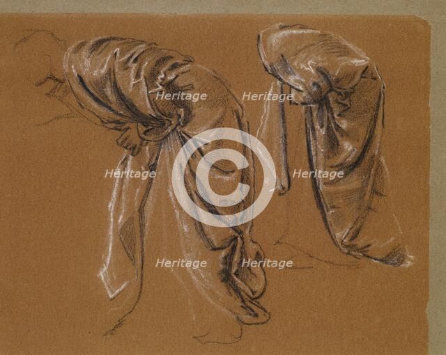 The Wine of Circe - Drapery Studies for crouching Figure of Circe, 1866-69. Creator: Sir Edward Coley Burne-Jones.