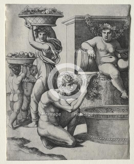 The Wine Press. Creator: Marcantonio Raimondi (Italian, 1470/82-1527/34).