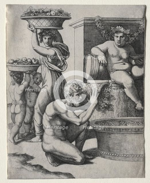 The Wine Press. Creator: Marcantonio Raimondi (Italian, 1470/82-1527/34).