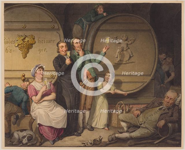 The Wine Tasting. Scenes of life during the Biedermeier period. Creator: Opiz, Georg Emanuel (1775-1841).