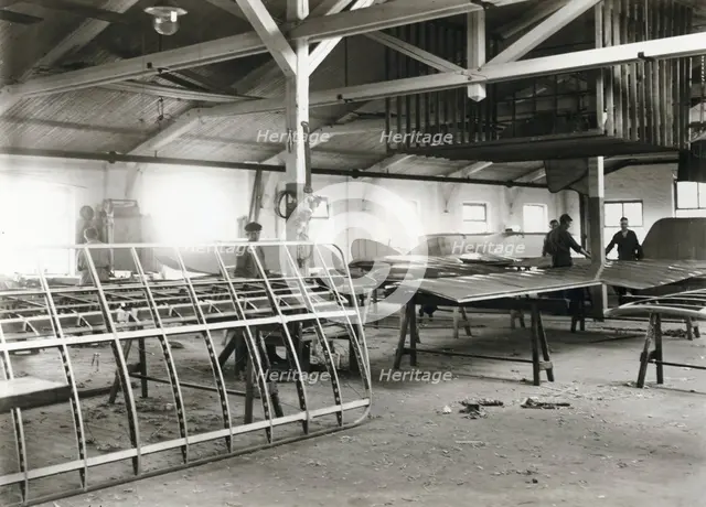 The wing workshop, Enoch Thulin's aircraft factory, Landskrona, Sweden, 1917.   Creator: Unknown.