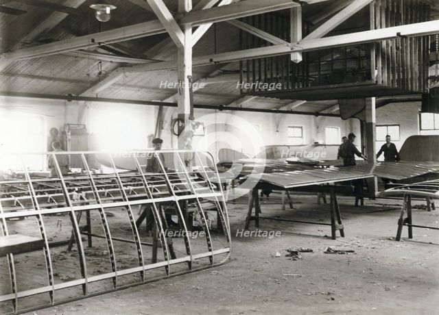 The wing workshop, Enoch Thulin's aircraft factory, Landskrona, Sweden, 1917.   Creator: Unknown.