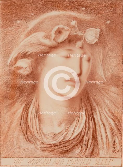 The Winged And Poppied Sleep, 1889. Creator: Simeon Solomon.