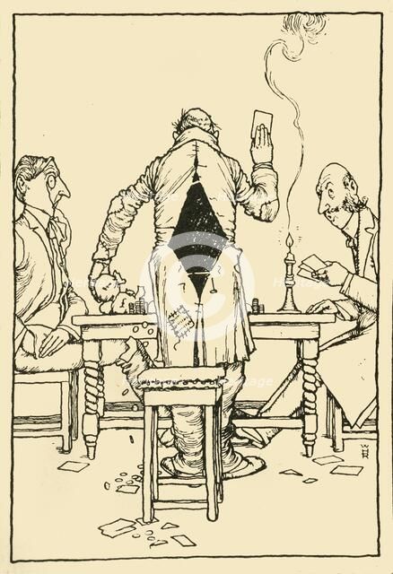"The Wininng Card" on the ace of diamonds', 1910. Creator: W Heath Robinson.