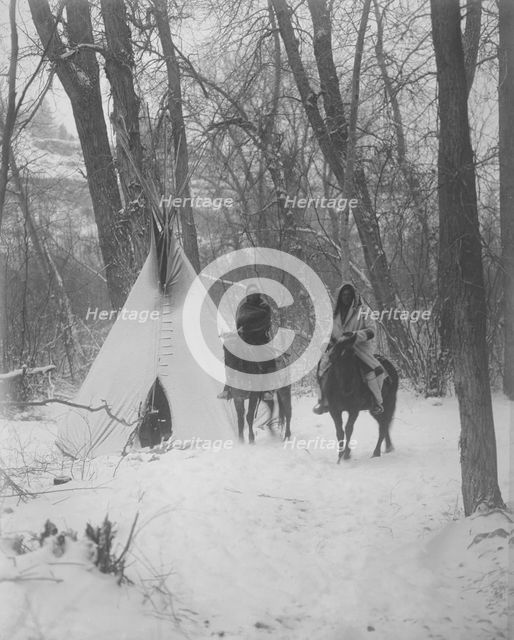 The winter camp-Apsaroke, c1908. Creator: Edward Sheriff Curtis.