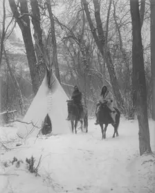 The winter camp-Apsaroke, c1908. Creator: Edward Sheriff Curtis