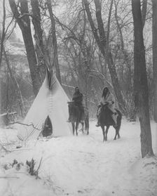 The winter camp-Apsaroke, c1908. Creator: Edward Sheriff Curtis