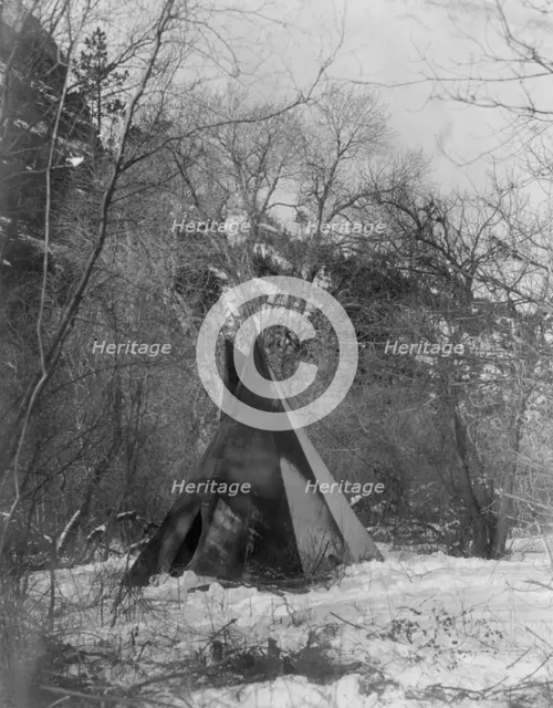 The winter camp., c1908. Creator: Edward Sheriff Curtis.