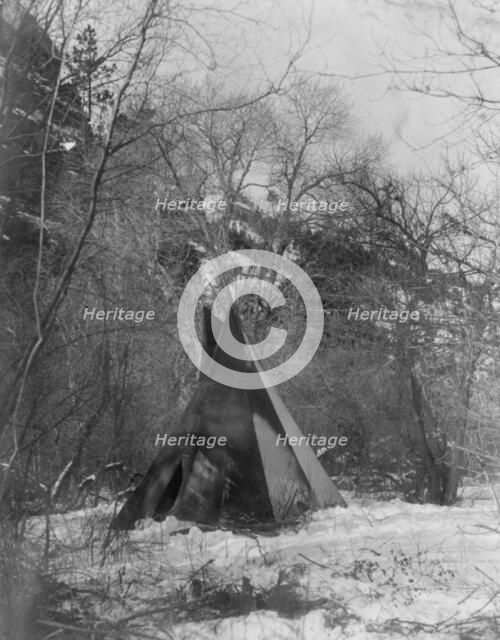 The winter camp., c1908. Creator: Edward Sheriff Curtis.