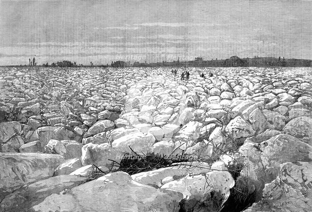 The Winter in France: the Loire at Saumur, 1880. Creator: George Montbard.
