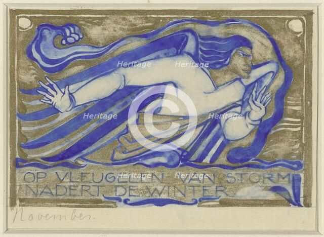 The Winter is approaching on the wing of the storm, November, c. 1929. Creator: Willem Arondeus.