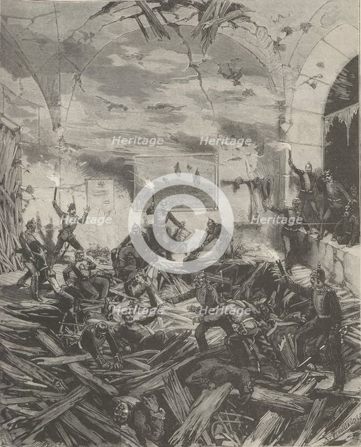 The Winter Palace after the explosion, evening of February 17, 1880.  Creator: De Haenen, Frédéric (1853-1928).