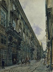 The Winter Palace of Prince Eugene of Savoy on Himmelpfortgasse in Vienna, 1882. Creator: Rudolf von Alt