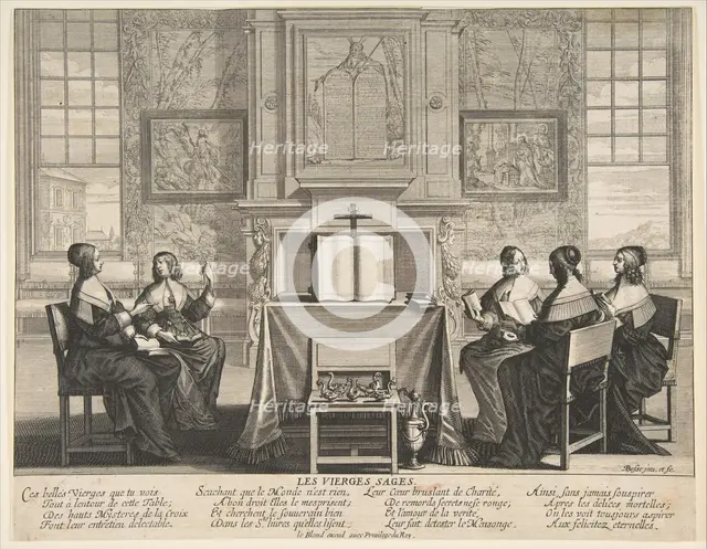 The Wise Virgins Conversing, ca. 1635. Creator: Abraham Bosse.