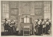 The Wise Virgins Conversing, ca. 1635. Creator: Abraham Bosse