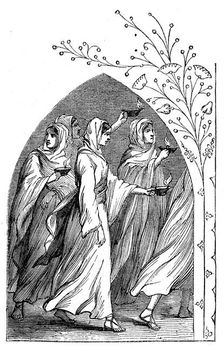 The Wise Virgins going to meet the bridegroom, their lamps shining brightly, 1883