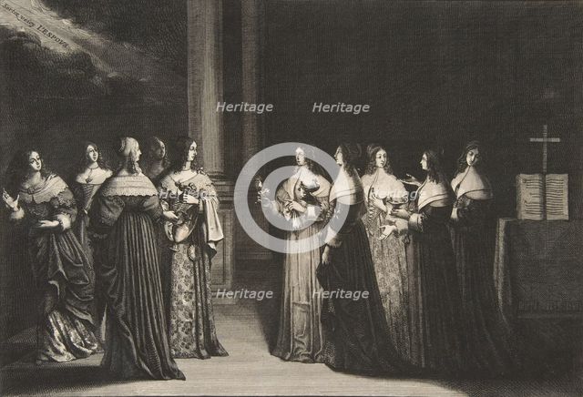 The Wise Virgins Refuse Oil to the Foolish Virgins, ca. 1635. Creator: Abraham Bosse.