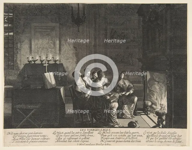 The Wise Virgins Resting Whilst Awaiting the Arrival of The Husband, ca. 1635. Creator: Abraham Bosse.