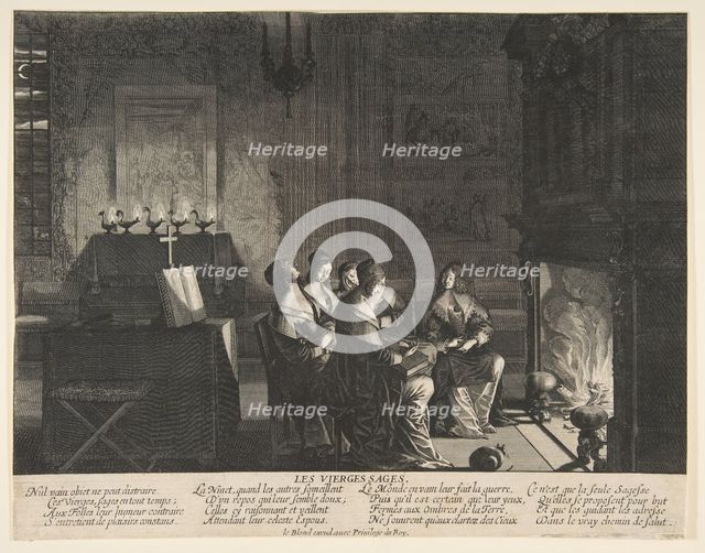 The Wise Virgins Resting Whilst Awaiting the Arrival of The Husband, ca. 1635. Creator: Abraham Bosse.