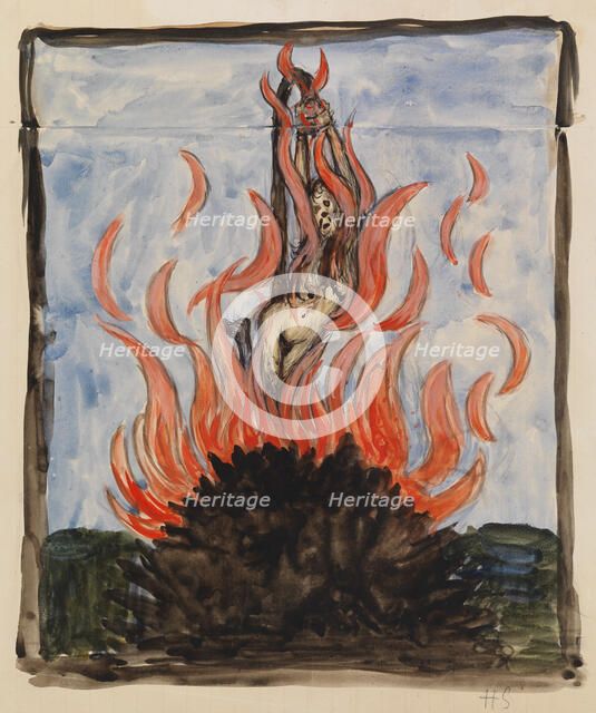 The Witch at the Stake, c1900. Creator: Hugo Simberg.