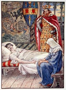 The Witch gives Advice as to Sir Tristram's Wound 1911. Creator: Unknown