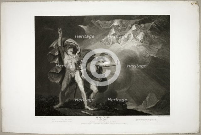The Witches Appear to Macbeth and Banquo, 1798. Creator: James Caldwall.