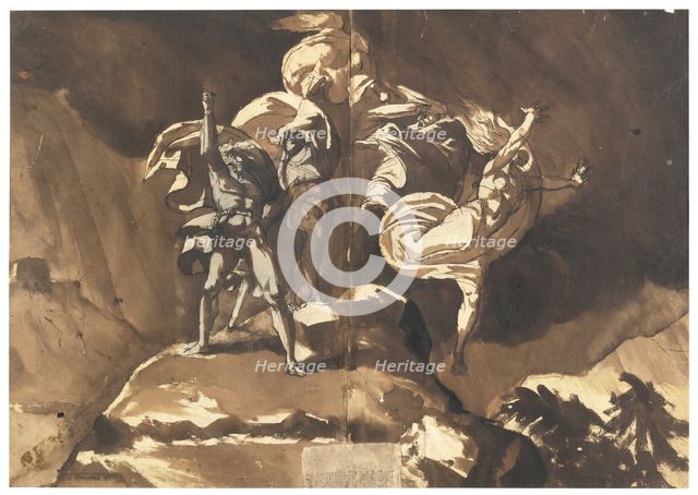 The Witches Floating Above Macbeth and Banquo. Artist: Füssli (Fuseli), Johann Heinrich (1741-1825)