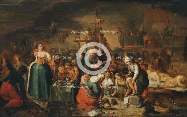 The Witches' Kitchen, Early 17th cen.. Artist: Francken, Frans, the Younger (1581-1642)