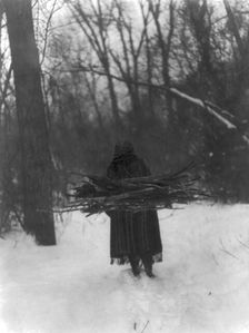 The wood gatherer-Sioux, c1908. Creator: Edward Sheriff Curtis