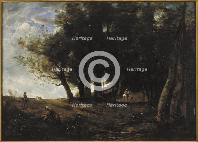 'The Wood Gatherers', 1875.   Artist: Jean-Baptiste-Camille Corot    