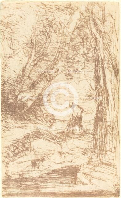 The Woodcutter of Rembrandt (Le Bucheron de Rembrandt), 1853. Creator: Jean-Baptiste-Camille Corot.
