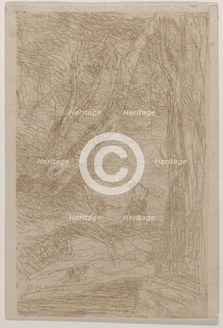 The Woodcutter of Rembrandt (Le Bûcheron de Rembrandt), May 1853. Creator: Jean-Baptiste-Camille Corot.