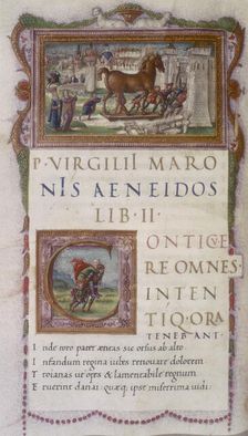 The wooden horse entering the gates of Troy, 1490. Creator: Unknown