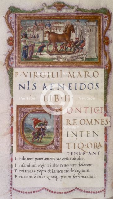 The wooden horse entering the gates of Troy, 1490. Creator: Unknown.