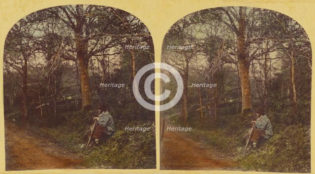 The Woodman's Quiet Pipe., 1857-1859. Creator: William Morris Grundy.