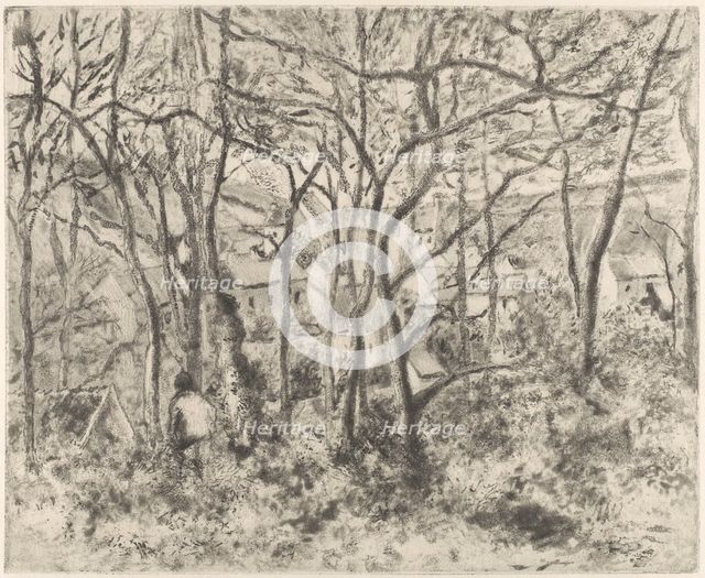 The Woods at L'Hermitage, Pontoise, 1879. Creator: Camille Pissarro.