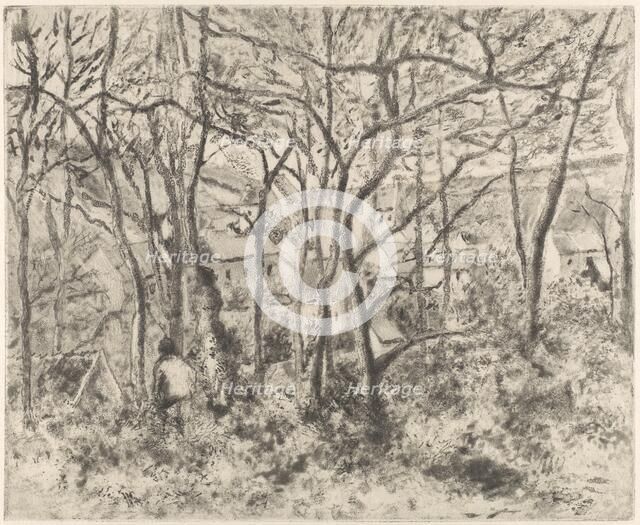 The Woods at L'Hermitage, Pontoise, 1879. Creator: Camille Pissarro.