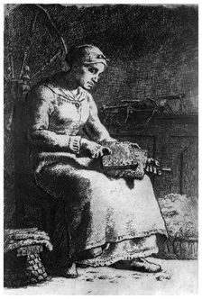 The Wool Carder c1835-1875 (1924). Artist: Jean Francois Millet
