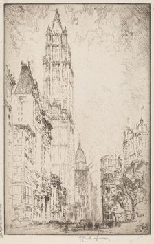 The Woolworth Building, 1915. Creator: Joseph Pennell
