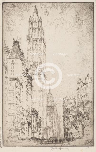 The Woolworth Building, 1915. Creator: Joseph Pennell.
