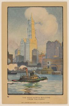 The Woolworth Building from the Ferry, 1914. Creator: Rachael Robinson Elmer
