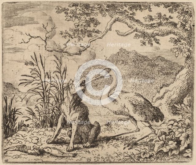 The Wolf and the Crane, probably c. 1645/1656. Creator: Allart van Everdingen.