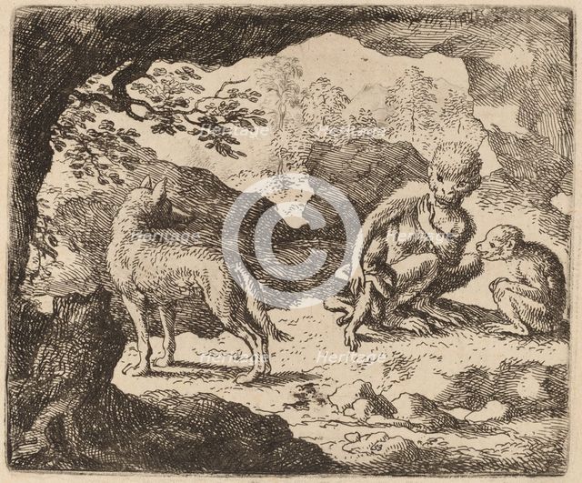 The Wolf and the Monkeys, probably c. 1645/1656. Creator: Allart van Everdingen.