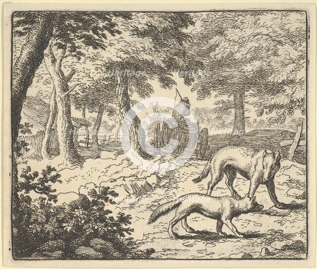 The Wolf Accuses Renard of Eating the Fish that He Stole, 1650-75. Creator: Allart van Everdingen.