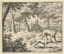 The Wolf Accuses Renard of Eating the Fish that He Stole, 1650-75. Creator: Allart van Everdingen